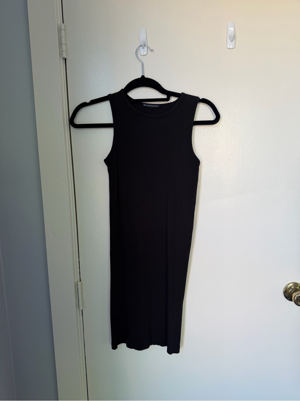 Brandy Melville black ribbed mini dress